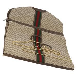 GUCCI GG Canvas Web Sherry Line Garment Cover Beige Red Green Auth 143581